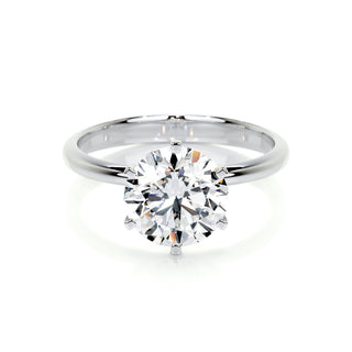 2.50 CT Round Solitaire CVD G/SI1 Diamond Engagement Ring - Barbara Maison 