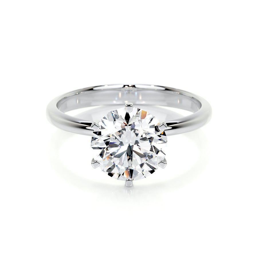 2.50 CT Round Solitaire CVD G/SI1 Diamond Engagement Ring - Barbara Maison 