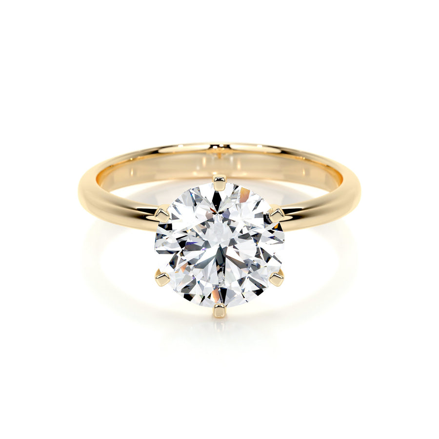 2.50 CT Round Solitaire CVD G/SI1 Diamond Engagement Ring - Barbara Maison 