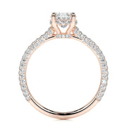 2.0 CT Oval Hidden Halo CVD F/VS1 Diamond Engagement Ring - Barbara Maison 