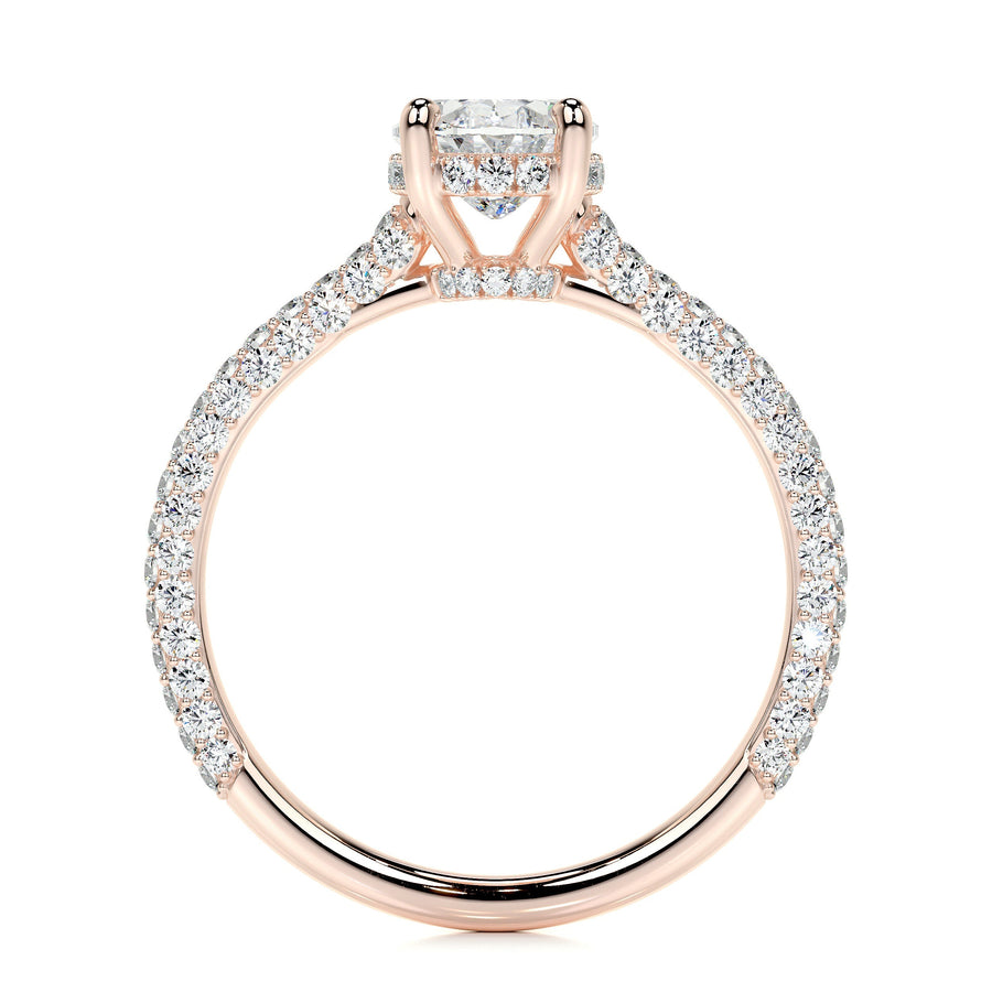 2.0 CT Oval Hidden Halo CVD F/VS1 Diamond Engagement Ring - Barbara Maison 