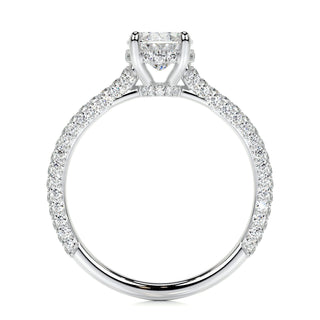 2.0 CT Oval Hidden Halo CVD F/VS1 Diamond Engagement Ring - Barbara Maison 