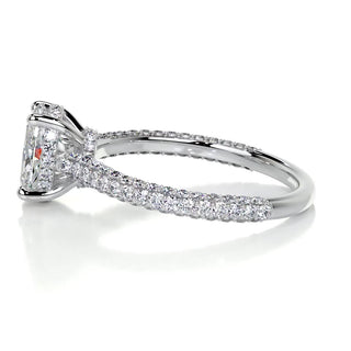 2.0 CT Oval Hidden Halo CVD F/VS1 Diamond Engagement Ring - Barbara Maison 