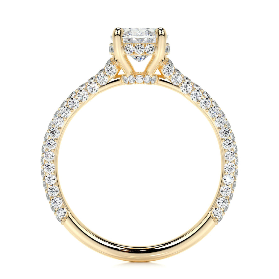 2.0 CT Oval Hidden Halo CVD F/VS1 Diamond Engagement Ring - Barbara Maison 