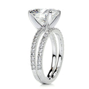 3.0 CT Cushion Solitaire CVD F/VS Diamond Bridal Ring Set - Barbara Maison 