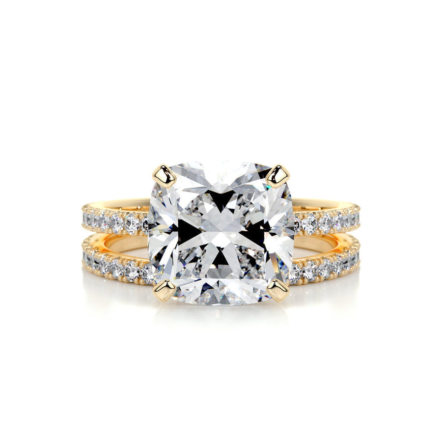 3.0 CT Cushion Solitaire CVD F/VS Diamond Bridal Ring Set - Barbara Maison 