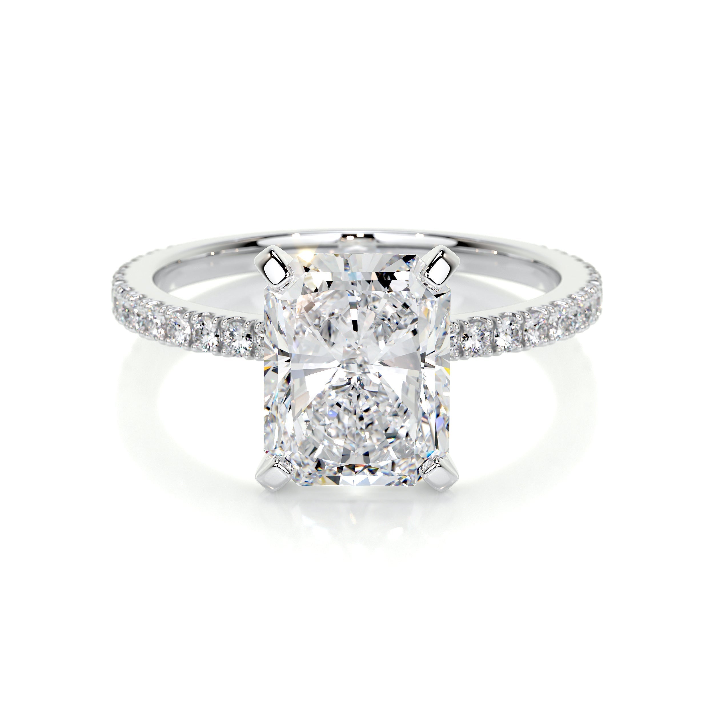 3.0 CT Radiant Solitaire CVD G/SI1 Diamond Engagement Ring - Barbara Maison 