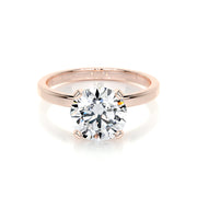 2.0 CT Round Solitaire CVD E/VS2 Diamond Engagement Ring - Barbara Maison 
