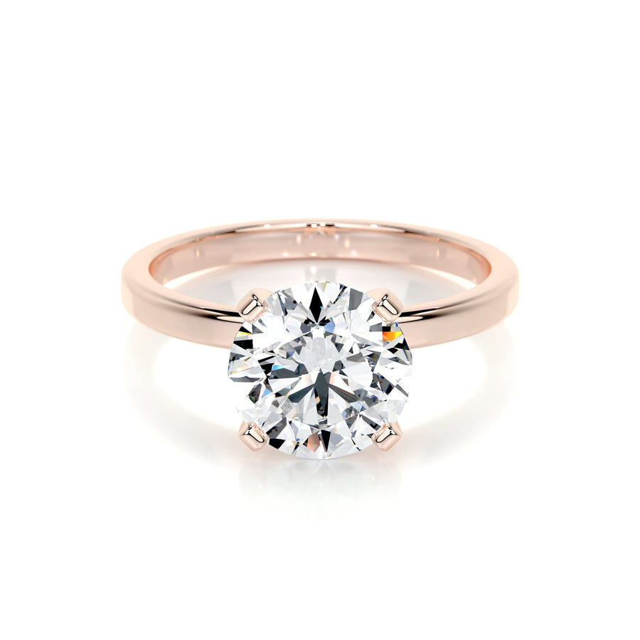 2.0 CT Round Solitaire CVD E/VS2 Diamond Engagement Ring - Barbara Maison 