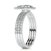 2.0 CT Pear Halo CVD F/VS Diamond Bridal Set - Barbara Maison 