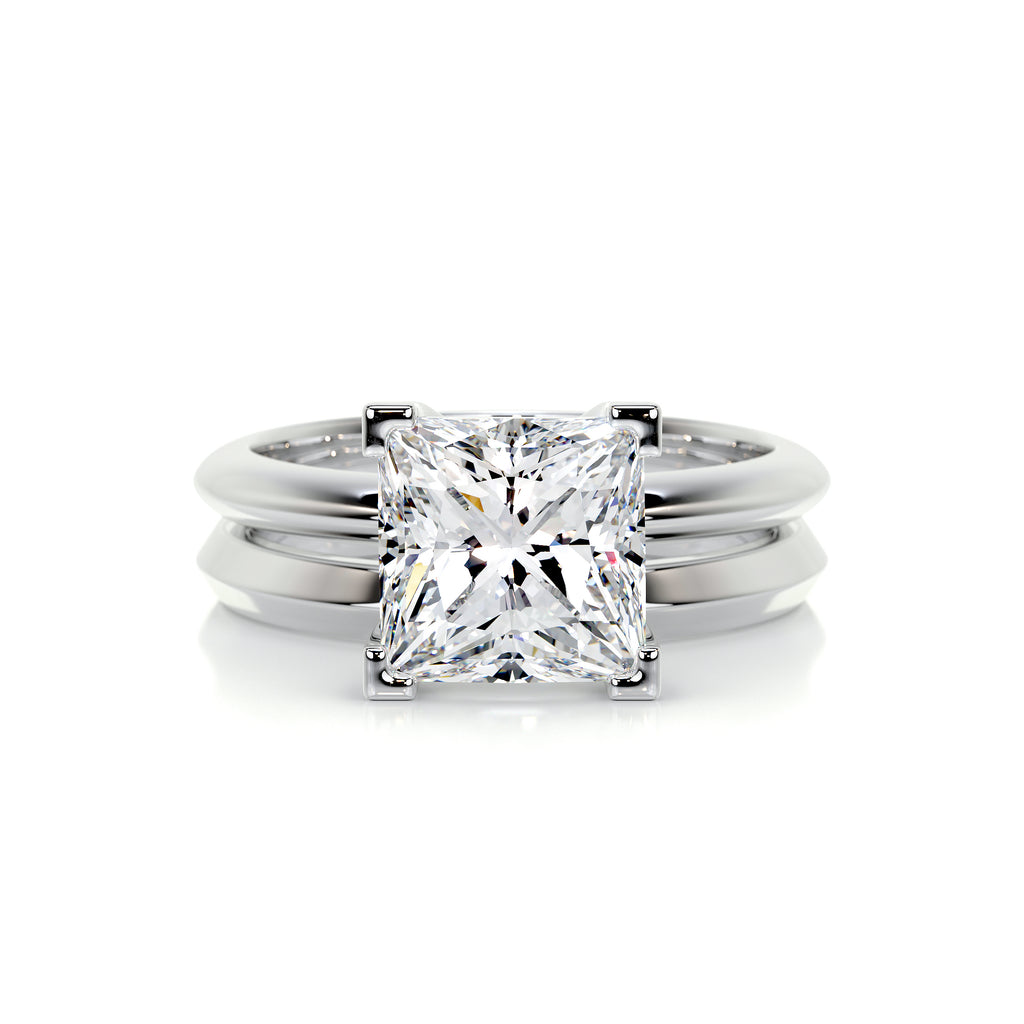 2.0 CT Princess Solitaire CVD F/VS Diamond Bridal Set - Barbara Maison 