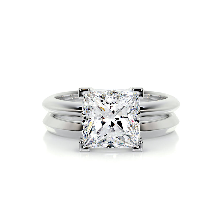 2.0 CT Princess Solitaire CVD F/VS Diamond Bridal Set - Barbara Maison 