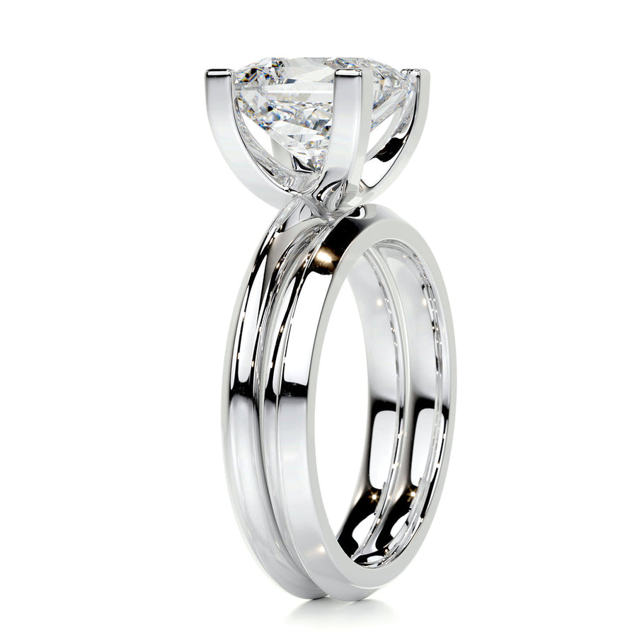 2.0 CT Princess Solitaire CVD F/VS Diamond Bridal Set - Barbara Maison 