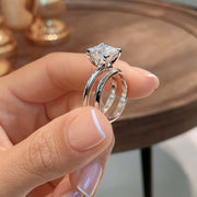 2.0 CT Princess Solitaire CVD F/VS Diamond Bridal Set - Barbara Maison 
