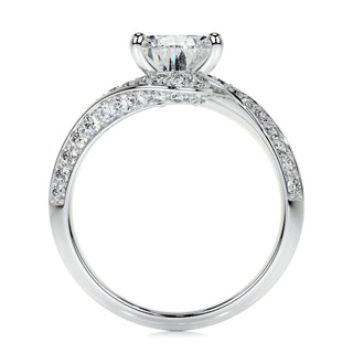 2.0 CT Pear Bypass CVD E/VS2 Diamond Engagement Ring - Barbara Maison 