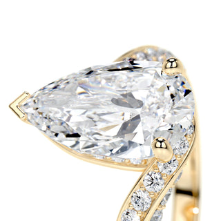 2.0 CT Pear Bypass CVD E/VS2 Diamond Engagement Ring - Barbara Maison 