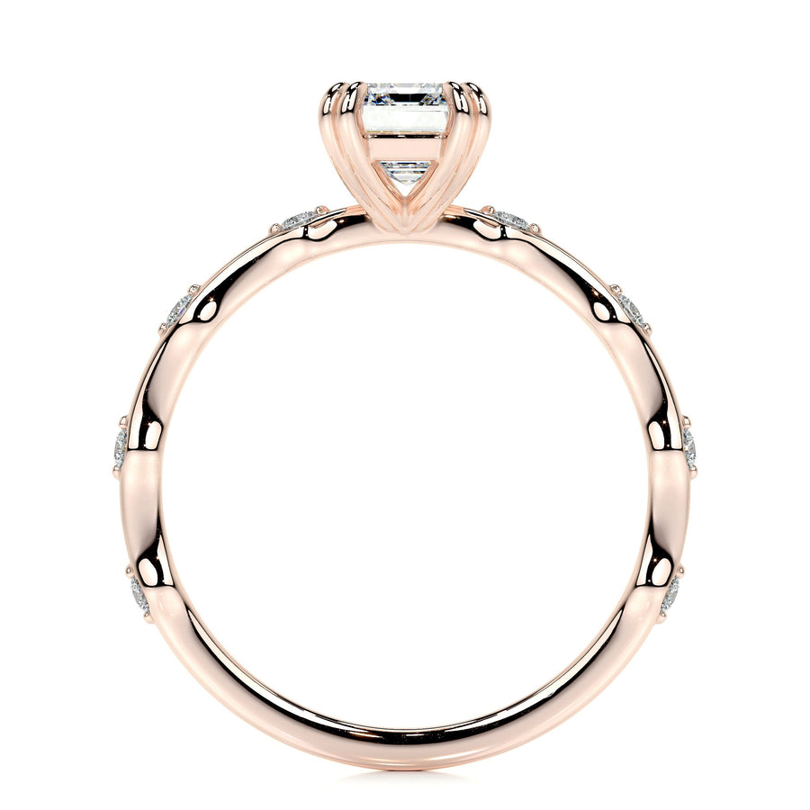 1.50 CT Emerald Solitaire CVD E/VS1 Diamond Engagement Ring - Barbara Maison 