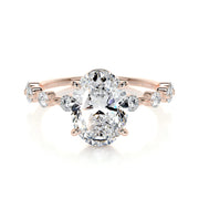 3.0 CT Oval Solitaire CVD E/VS1 Diamond Engagement Ring - Barbara Maison 