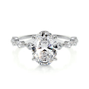 3.0 CT Oval Solitaire CVD E/VS1 Diamond Engagement Ring - Barbara Maison 