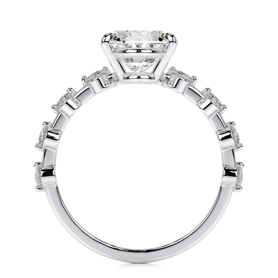 3.0 CT Oval Solitaire CVD E/VS1 Diamond Engagement Ring - Barbara Maison 