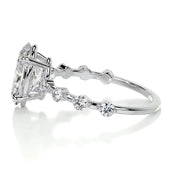 3.0 CT Oval Solitaire CVD E/VS1 Diamond Engagement Ring - Barbara Maison 
