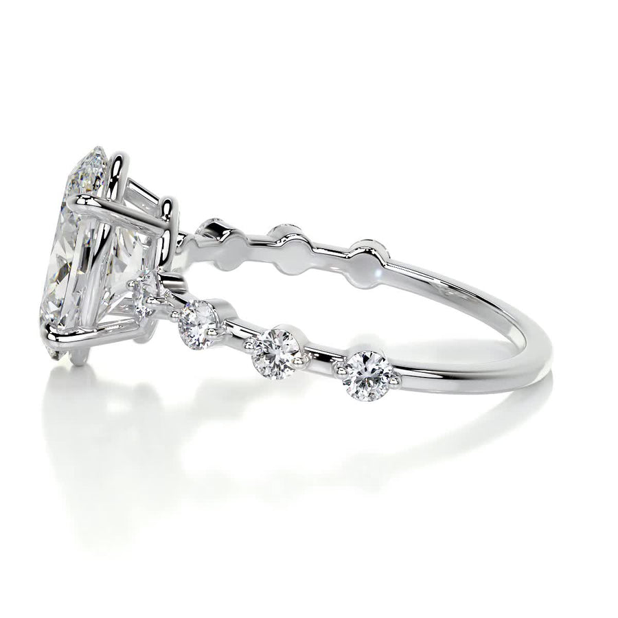3.0 CT Oval Solitaire CVD E/VS1 Diamond Engagement Ring - Barbara Maison 