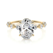 3.0 CT Oval Solitaire CVD E/VS1 Diamond Engagement Ring - Barbara Maison 