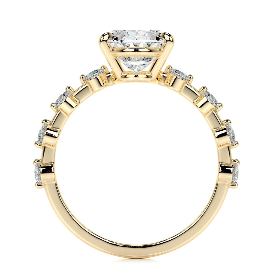 3.0 CT Oval Solitaire CVD E/VS1 Diamond Engagement Ring - Barbara Maison 