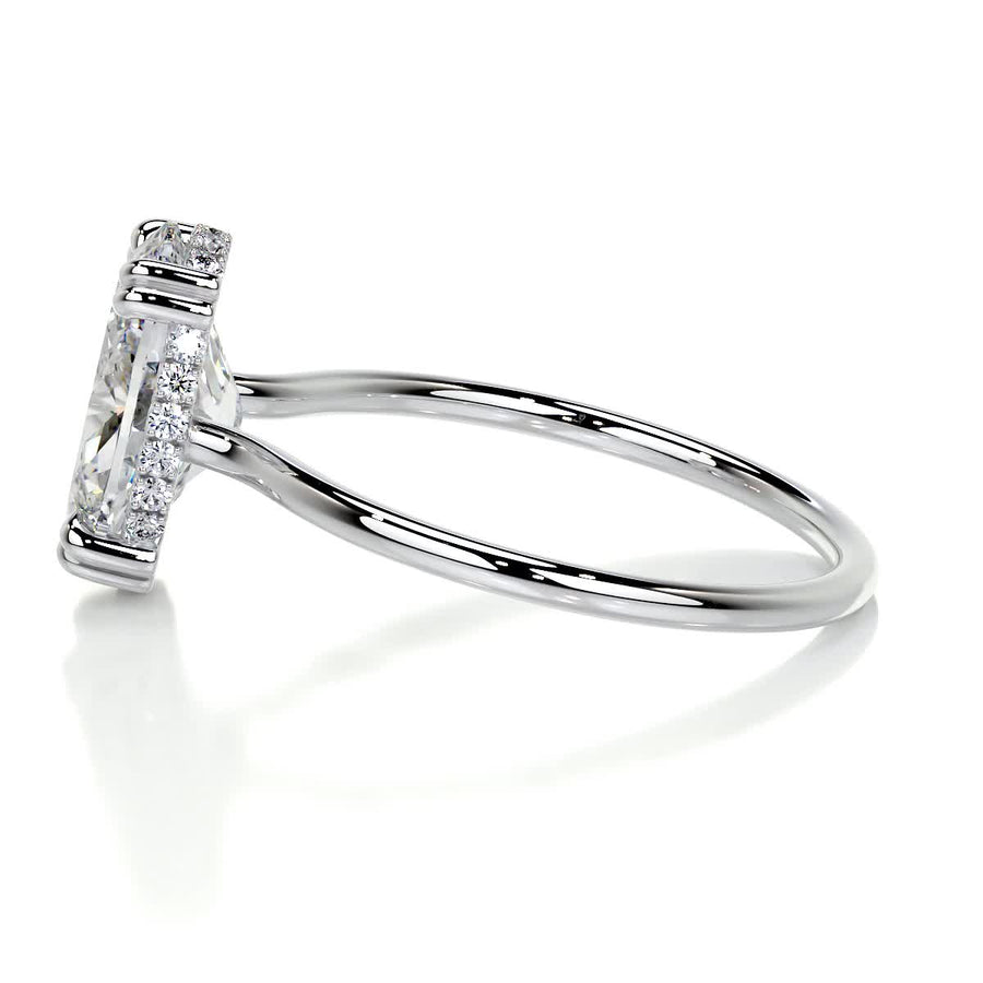 3.0 CT Oval Hidden Halo CVD E/SI1 Diamond Engagement Ring - Barbara Maison 
