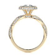 1.0 CT Round Halo CVD E/VS1 Diamond Engagement Ring - Barbara Maison 