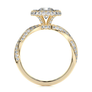 1.0 CT Round Halo CVD E/VS1 Diamond Engagement Ring - Barbara Maison 