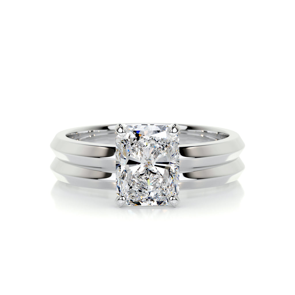 2.0 CT Radiant Solitaire CVD F/VS Diamond Bridal Set - Barbara Maison 