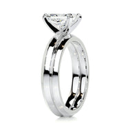 2.0 CT Radiant Solitaire CVD F/VS Diamond Bridal Set - Barbara Maison 