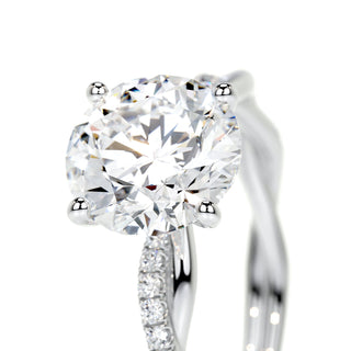 1.50 CT Round Solitaire CVD F/VS2 Diamond Engagement Ring - Barbara Maison 