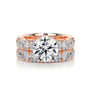 3.0 CT Round Solitaire CVD F/VS Diamond Bridal Set - Barbara Maison 