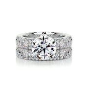3.0 CT Round Solitaire CVD F/VS Diamond Bridal Set - Barbara Maison 