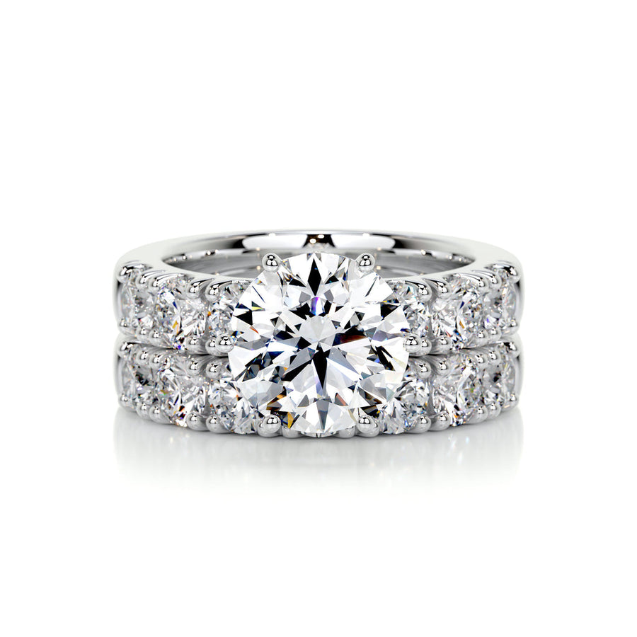 3.0 CT Round Solitaire CVD F/VS Diamond Bridal Set - Barbara Maison 