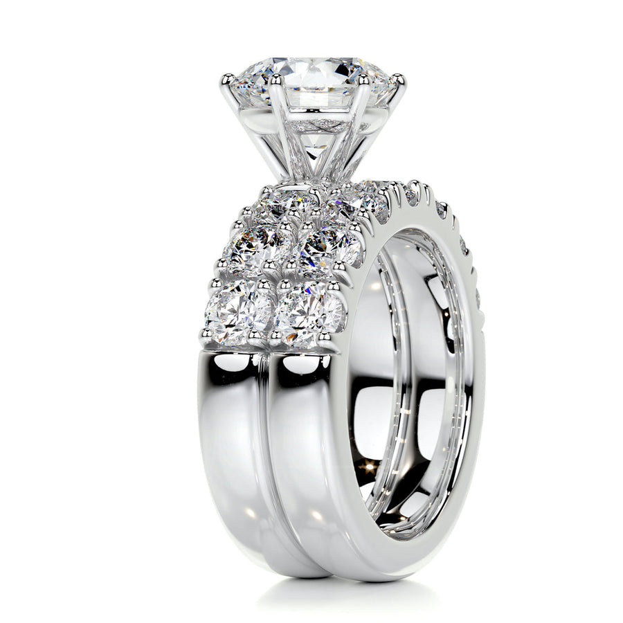 3.0 CT Round Solitaire CVD F/VS Diamond Bridal Set - Barbara Maison 