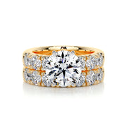 3.0 CT Round Solitaire CVD F/VS Diamond Bridal Set - Barbara Maison 