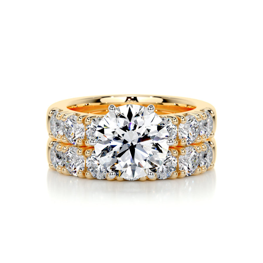 3.0 CT Round Solitaire CVD F/VS Diamond Bridal Set - Barbara Maison 