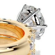 3.0 CT Round Solitaire CVD F/VS Diamond Bridal Set - Barbara Maison 