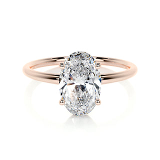 2.0 CT Oval Solitaire CVD E/VS2 Diamond Engagement Ring - Barbara Maison 