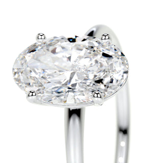 2.0 CT Oval Solitaire CVD E/VS2 Diamond Engagement Ring - Barbara Maison 