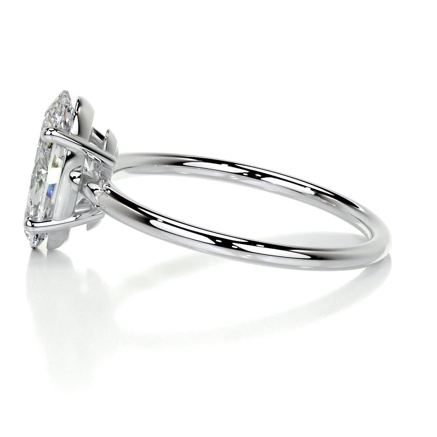 2.0 CT Oval Solitaire CVD E/VS2 Diamond Engagement Ring - Barbara Maison 