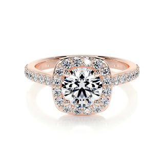 1.50 CT Round Halo CVD E/VS2 Diamond Engagement Ring - Barbara Maison 