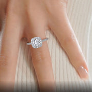 1.50 CT Round Halo CVD E/VS2 Diamond Engagement Ring - Barbara Maison 