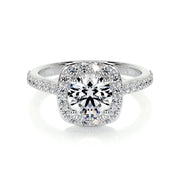 1.50 CT Round Halo CVD E/VS2 Diamond Engagement Ring - Barbara Maison 