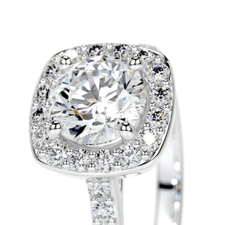 1.50 CT Round Halo CVD E/VS2 Diamond Engagement Ring - Barbara Maison 