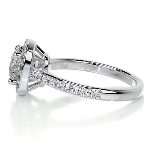 1.50 CT Round Halo CVD E/VS2 Diamond Engagement Ring - Barbara Maison 