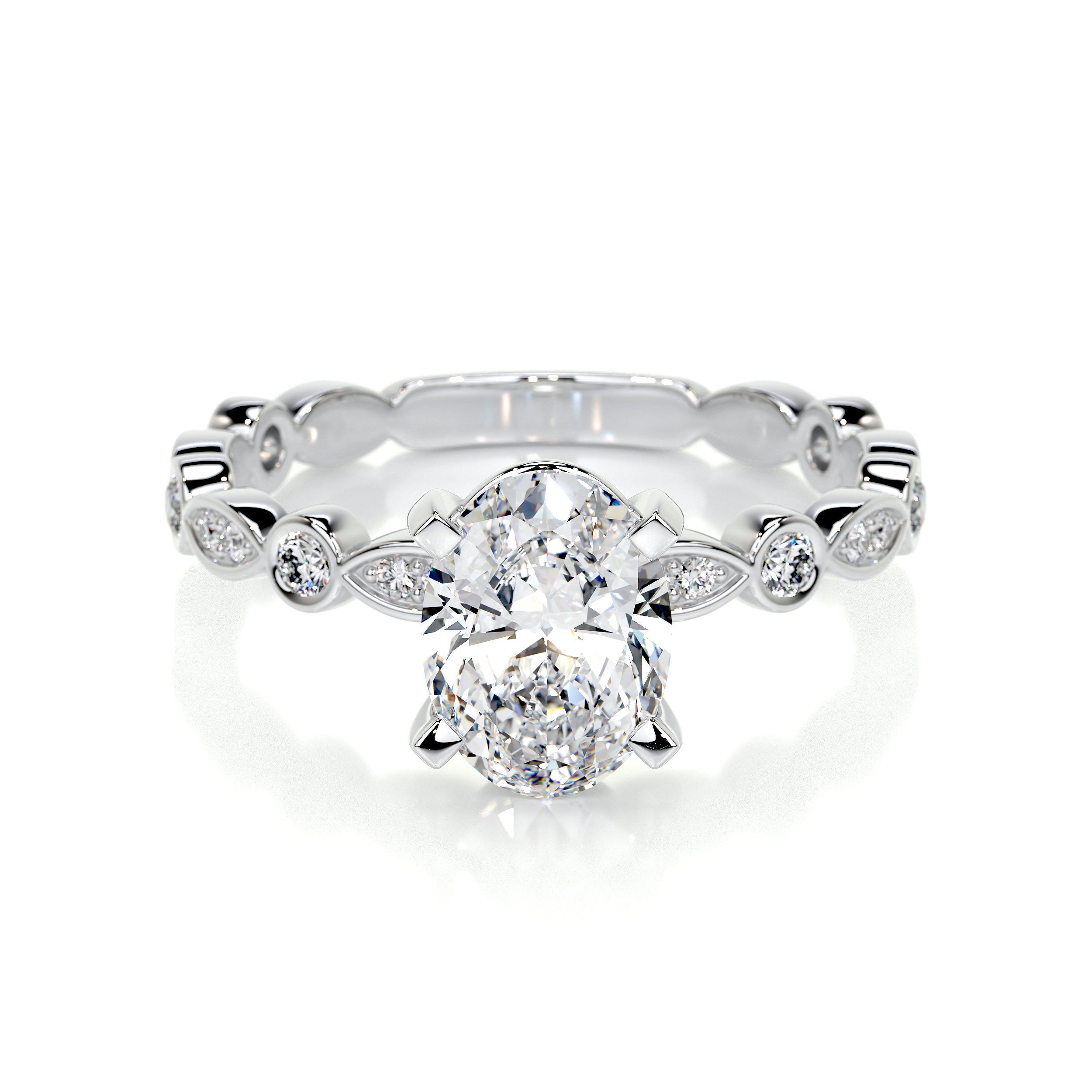 2.0 CT Oval Solitaire CVD F/SI1 Diamond Engagement Ring - Barbara Maison 